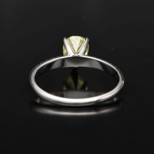 14ct White Gold Yellow Diamond Solitaire Ring image-5