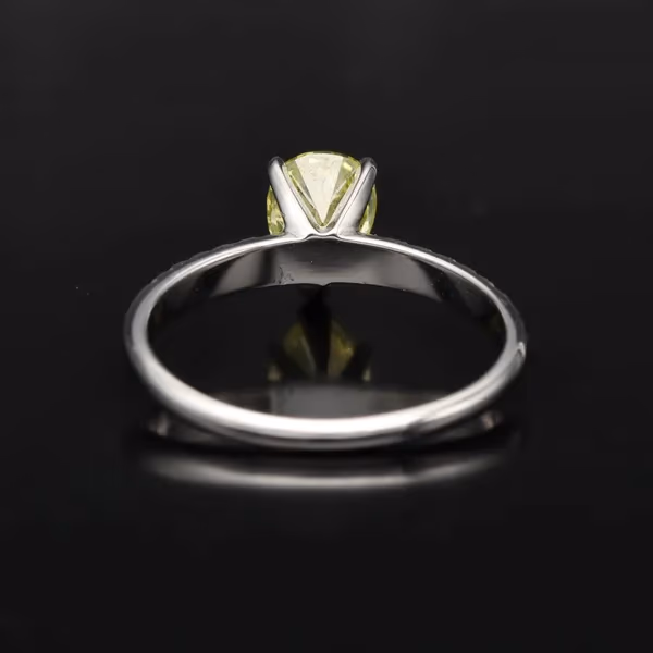 14ct White Gold Yellow Diamond Solitaire Ring