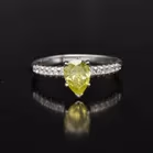 14ct White Gold Yellow Diamond Solitaire Ring
