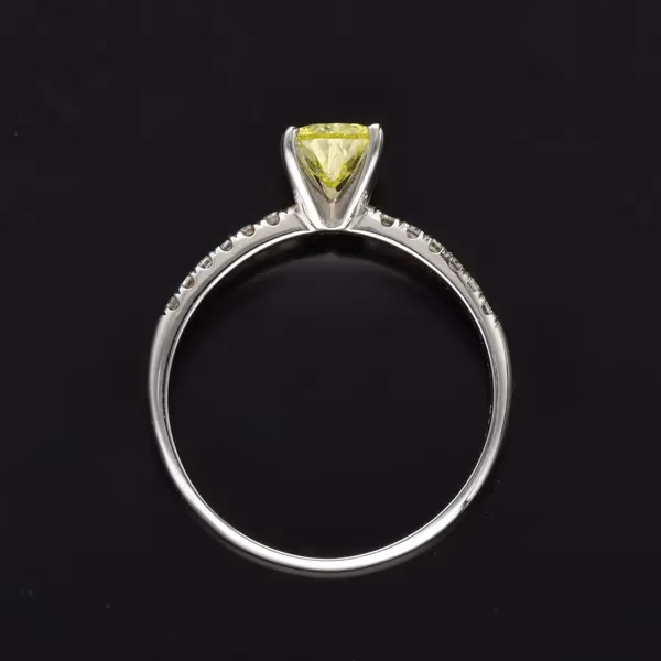 14ct White Gold Yellow Diamond Solitaire Ring