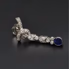 18ct White Gold Sapphire & Diamond Drop Earrings