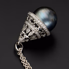 Silver Pendant with Cultured Pearl and Cubic Zircona