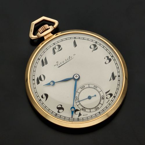 1930s Dennison 9ct Gold Cased Everite Pocket Watch image-1