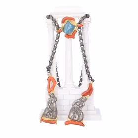 14ct Yellow Gold & Oxidised Silver Sculpture Necklace