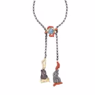 14ct Yellow Gold & Oxidised Silver Sculpture Necklace