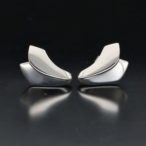 Very Rare Pair of Silver Earrings Produced by Georg Jensen image-3