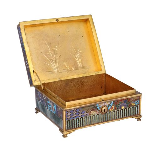 Japanese Meiji Period Cloisonné Enamel Box image-3