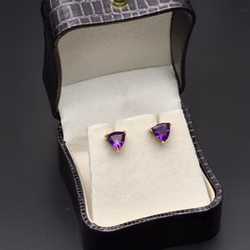 Amethyst Stud Earrings