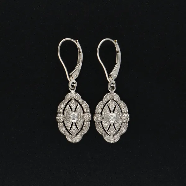 Vintage 14ct White Gold Diamond Earrings