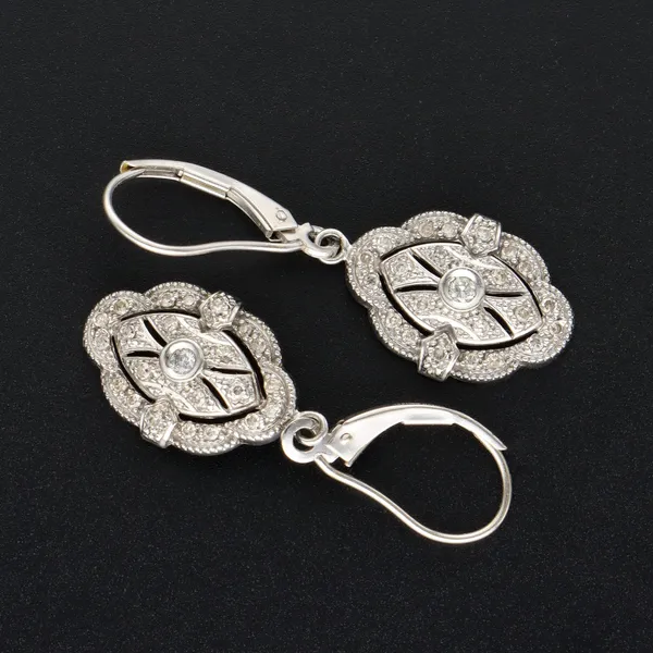 Vintage 14ct White Gold Diamond Earrings