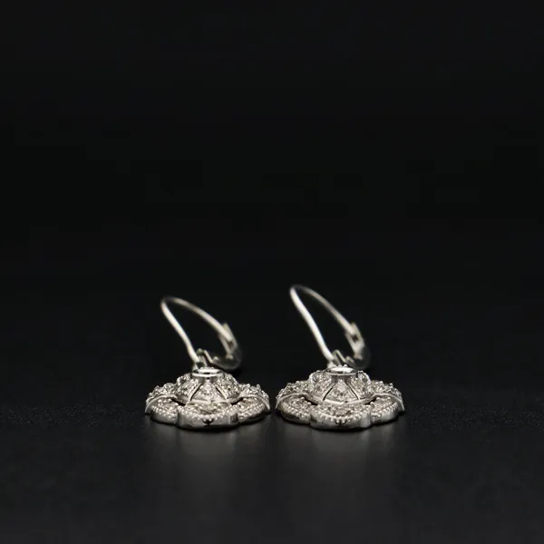 Vintage 14ct White Gold Diamond Earrings
