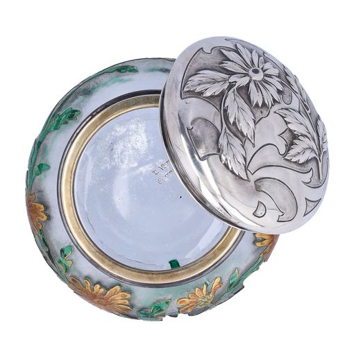 Art Nouveau Galle Glass and Silver Lidded Pot image-5