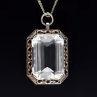Art Deco Silver & Rock Crystal Pendant