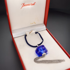 Baccarat "Sherazade" Blue Crystal Tassel Necklace