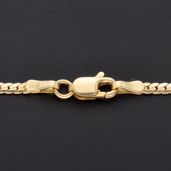 14ct Yellow Gold V-Shaped Necklace With Diamonds & Navette Sapphires