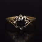 18ct Gold Sapphire and Diamond Ring. London 1975