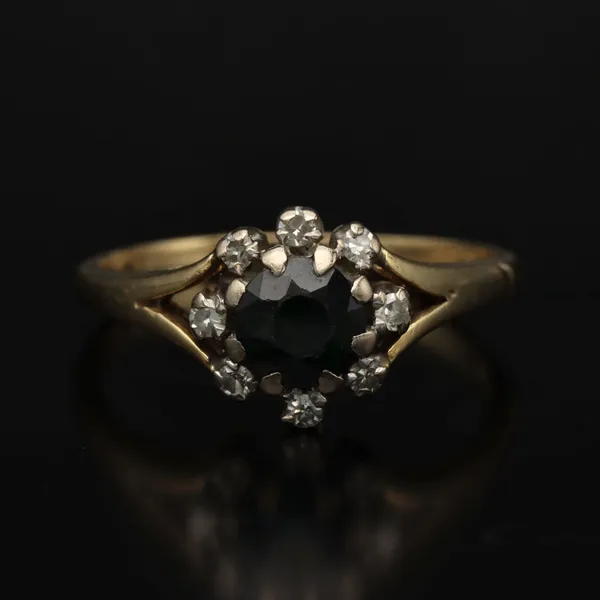 18ct Gold Sapphire and Diamond Ring. London 1975