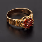 Vintage 9ct Yellow Gold Garnet Cluster Ring By Slade & Kempton