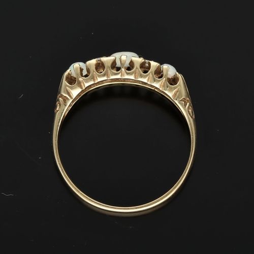 Gold Opal Diamond Ring. London 1987 image-6