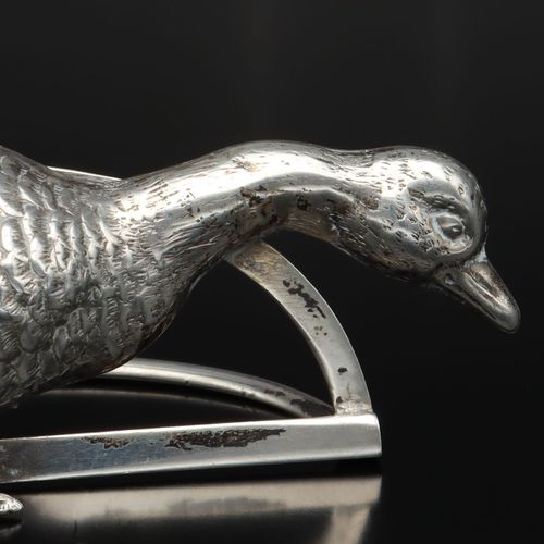 Rare Edwardian Silver Goose Menu Holder image-4