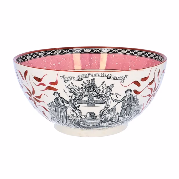 Adams Pottery Ship Caroline Punch Bowl