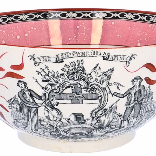 Adams Pottery Ship Caroline Punch Bowl
