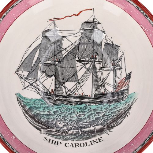 Adams Pottery Ship Caroline Punch Bowl image-3