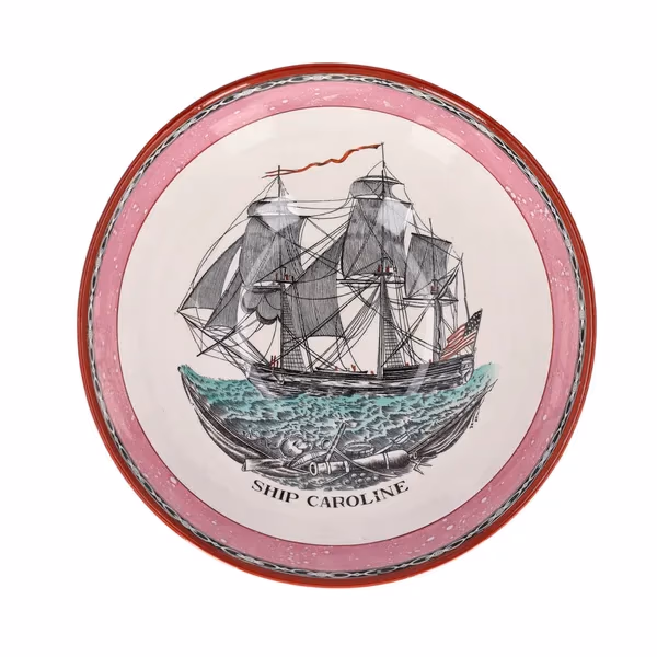 Adams Pottery Ship Caroline Punch Bowl