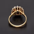 18ct Yellow Gold Sapphire & Diamond Cluster Ring