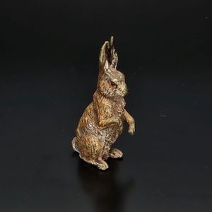 Cold Painted Bronze of a Hare by Franz Bergman