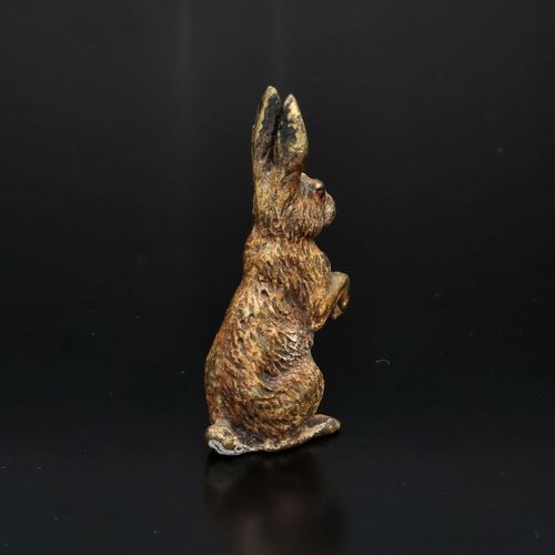 Cold Painted Bronze of a Hare by Franz Bergman image-5