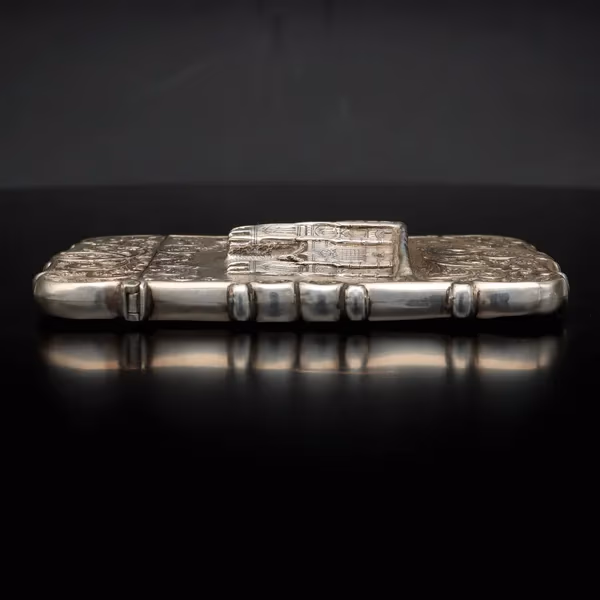 Victorian Nathaniel Mills Silver CastleTop York Minster Card Case