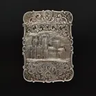 Victorian Nathaniel Mills Silver CastleTop York Minster Card Case