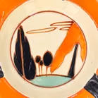 Clarice Cliff Tree and House Ashtray