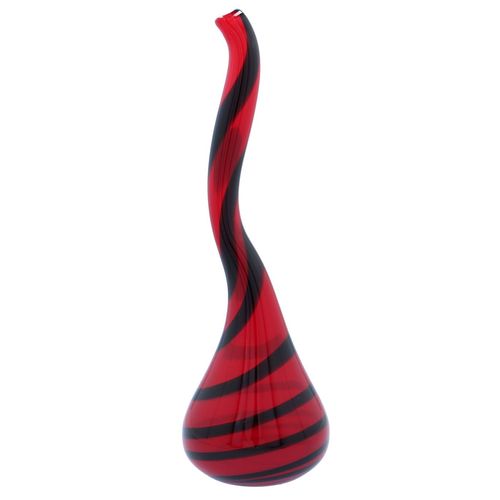 Kosta Boda Red and Black Bottle Vase image-3