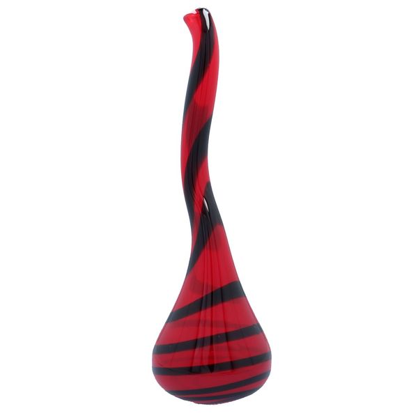 Kosta Boda Red and Black Bottle Vase