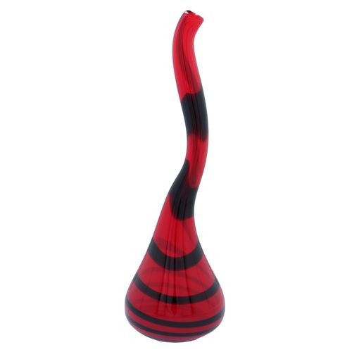 Kosta Boda Red and Black Bottle Vase image-1