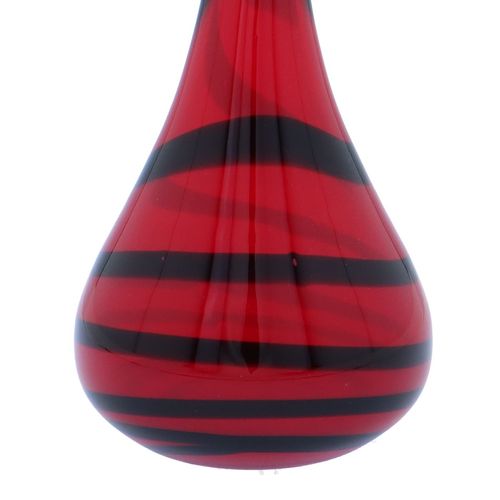 Kosta Boda Red and Black Bottle Vase image-4