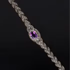 Silver Amethyst and Marcasite Bracelet