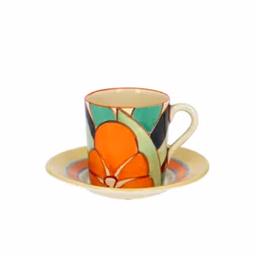 Clarice Cliff Gardenia Coffee Can and Saucer