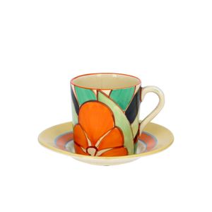 Clarice Cliff Gardenia Coffee Can and Saucer