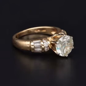 14ct Yellow Gold Round Diamond Ring