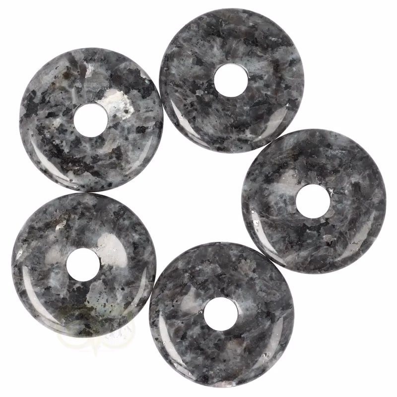 Larvikiet - Noorse Maansteen - Blauw parel Labradoriet _ Edelstenen donuts - Pi stones | Edelstenen Webwinkel - Webshop Danielle Forrer