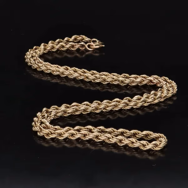 Vintage 9ct Gold Rope Chain