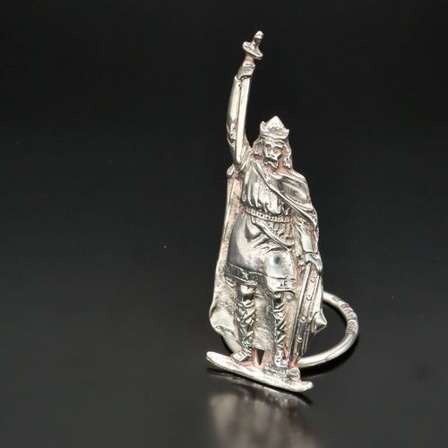 20th Century Solid Silver King Alfred Menu Holder image-4