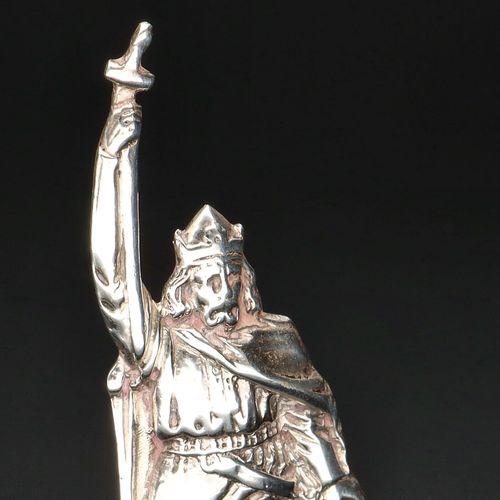 20th Century Solid Silver King Alfred Menu Holder image-3