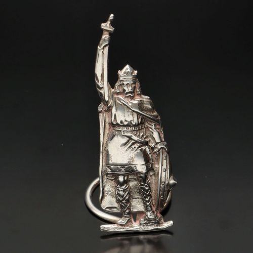20th Century Solid Silver King Alfred Menu Holder image-1