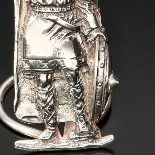 20th Century Solid Silver King Alfred Menu Holder image-2