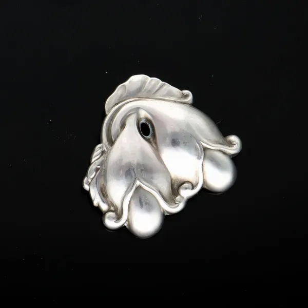 Georg Jensen Silver Double Blossom Brooch