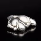 Georg Jensen Silver Double Blossom Brooch